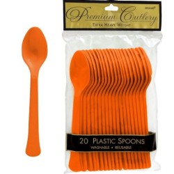 Cucharas desechables naranjas
