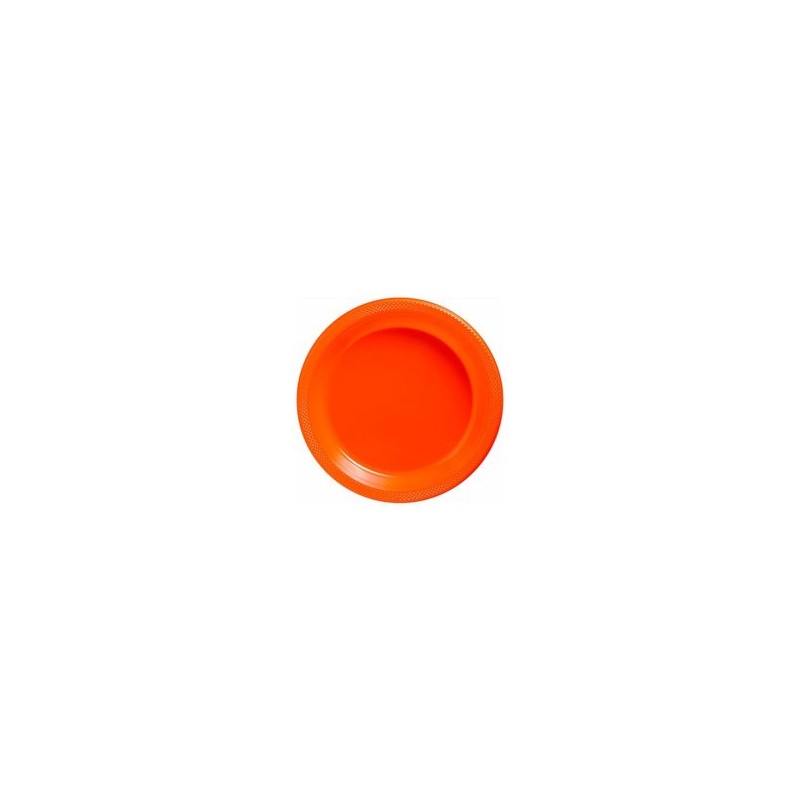 Platos desechables naranjas grandes