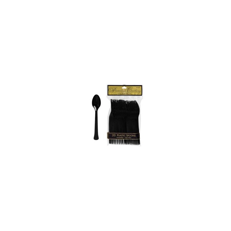 Cucharas desechables negras