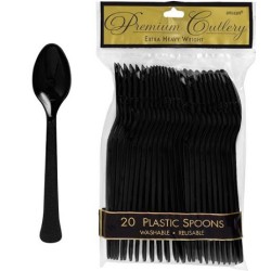 Cucharas desechables negras