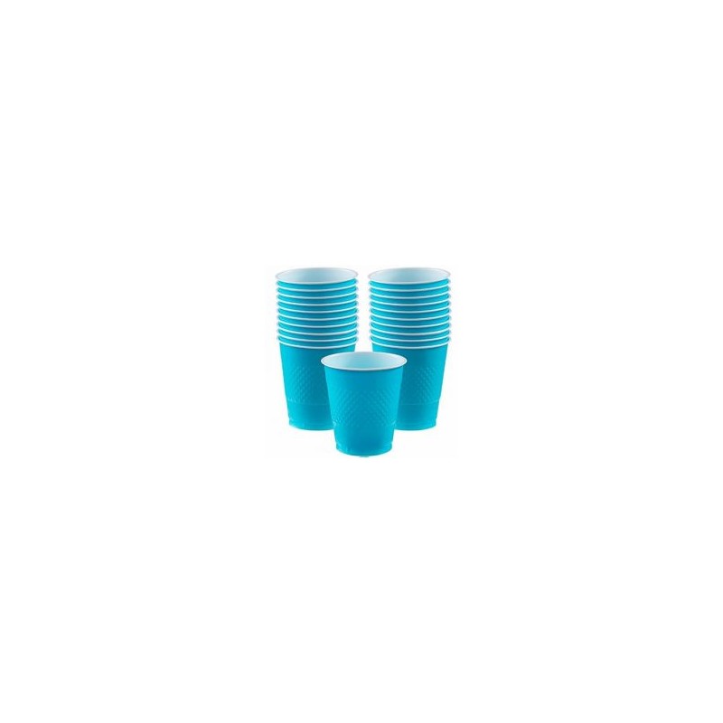 Vasos desechables azul caribe