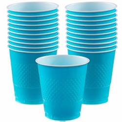 Vasos desechables azul caribe