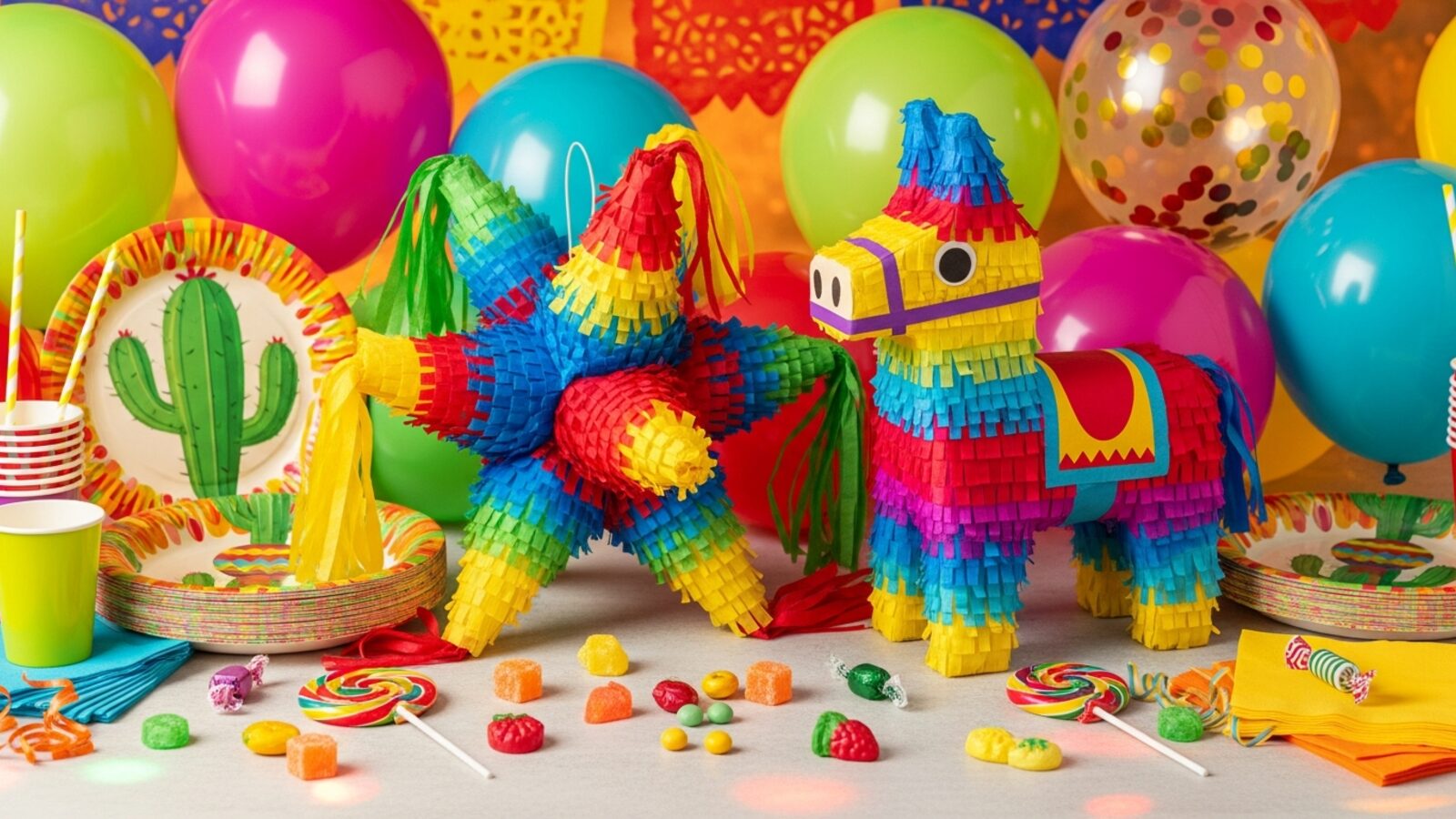 Piñatas y fiesta